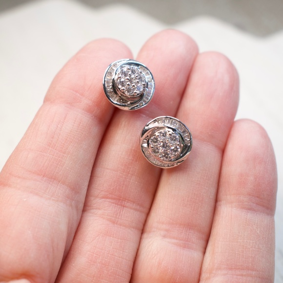 Sterling Silver Stud Earrings - Picture 3 of 12